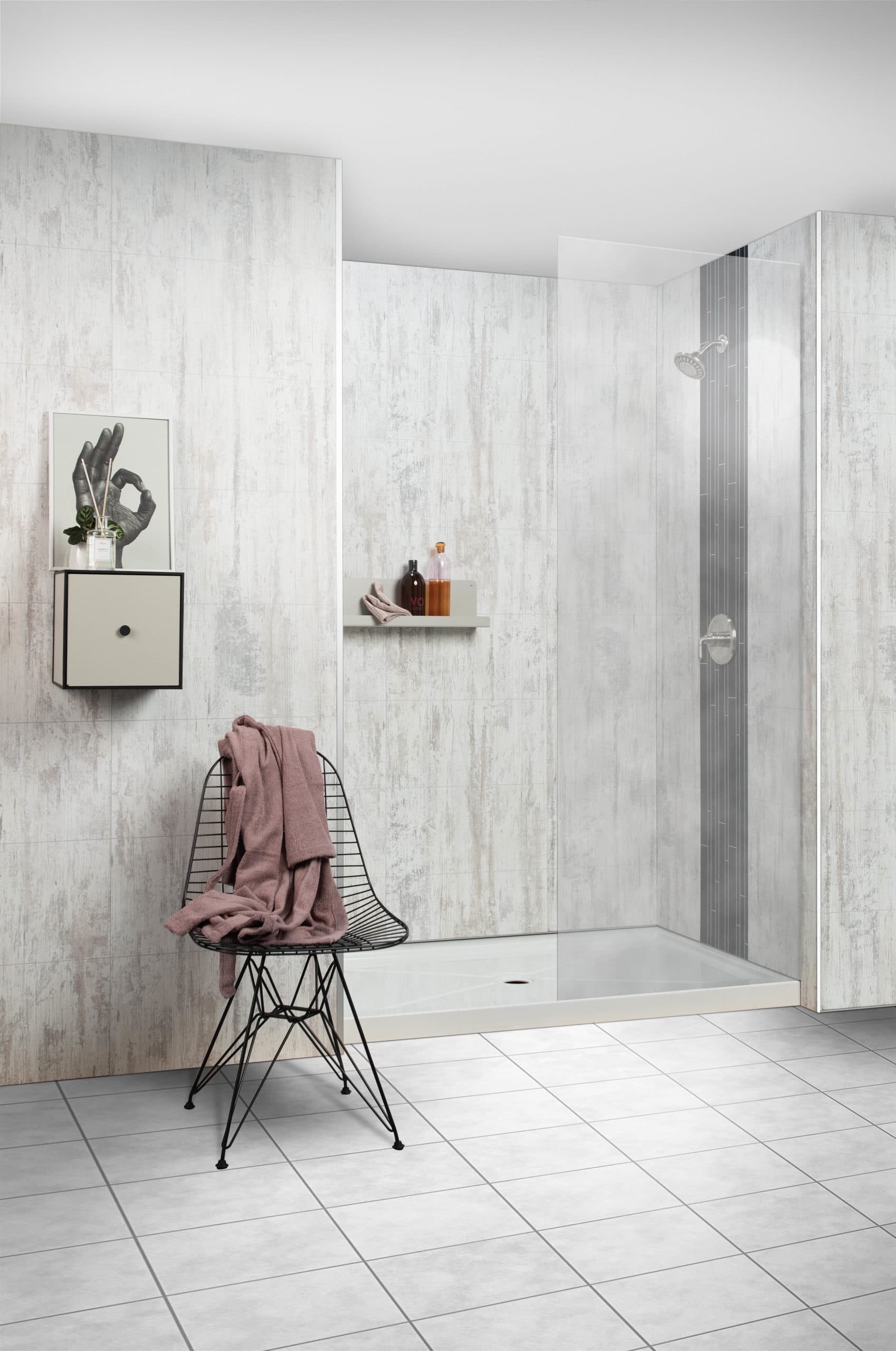 Waterproof wall panels for outlet bathrooms