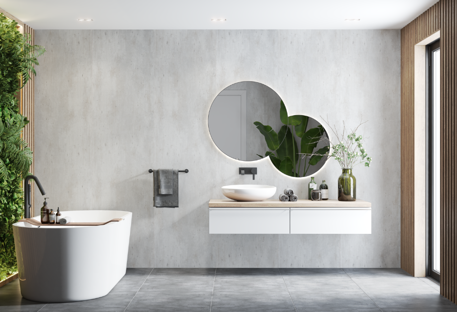 Easy modern bathroom wall deals covering