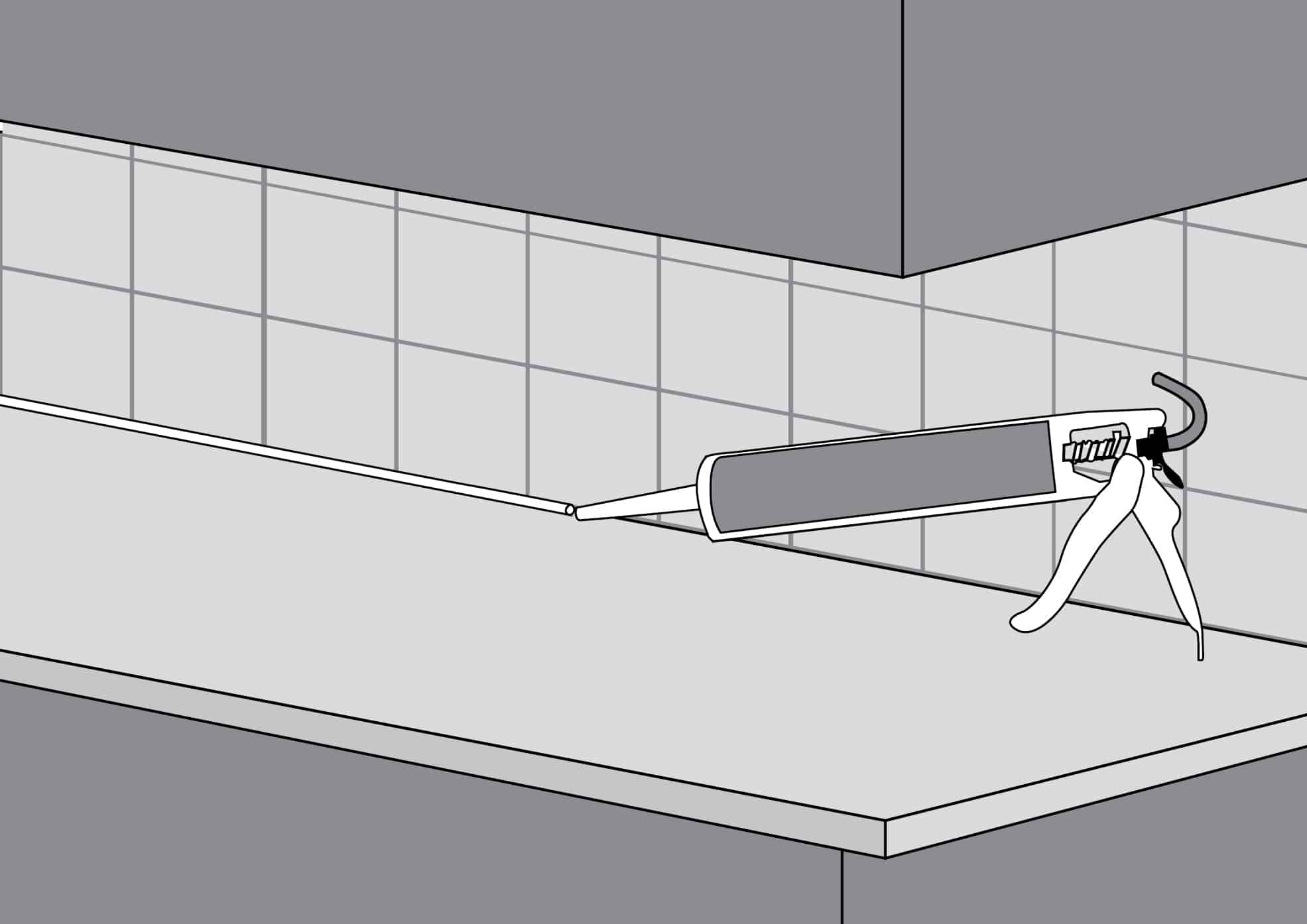 Avstand og fuging mellom laminatbenkeplate og vegg